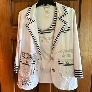 Alison Sheri Cotton Blazer and Shell